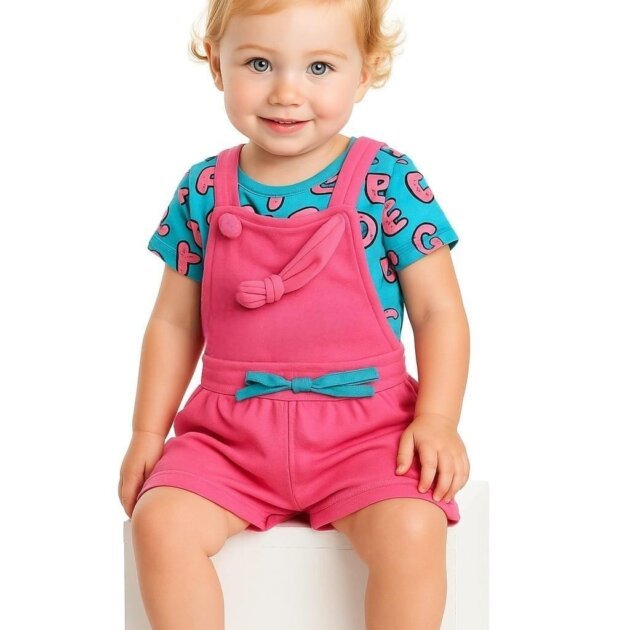 Conjunto Jardineira + blusa