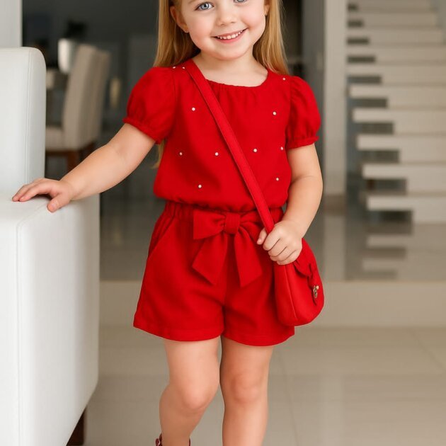 Conjunto moranguinho perolas