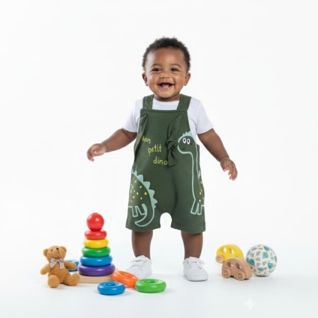 Conjunto Jardineira e blusa green