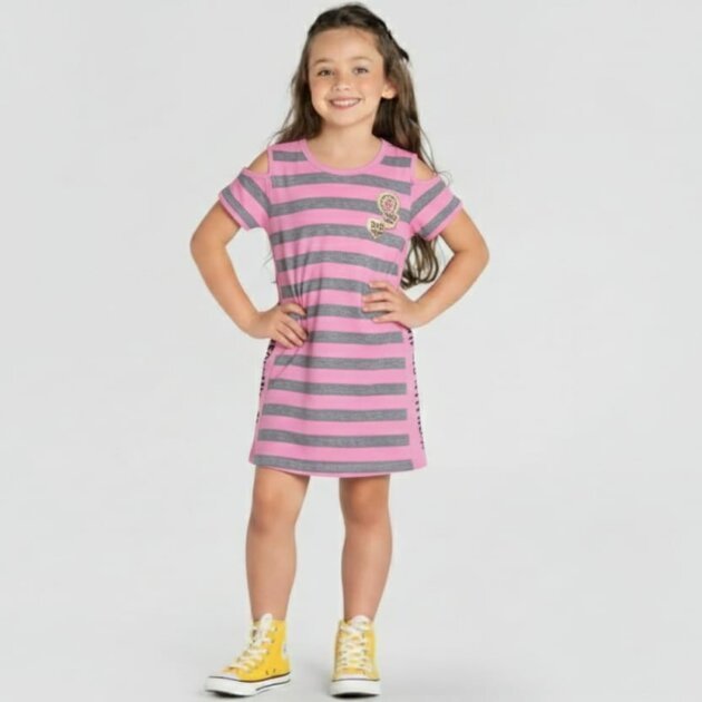 Vestido Infantil listrado
