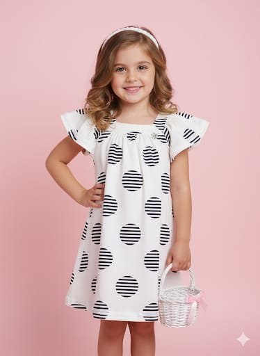 Vestido bolas em listras