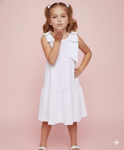 Vestido branco laço