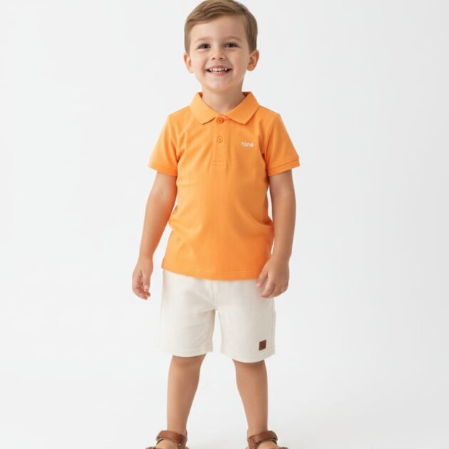 Conjunto gola polo laranjinha