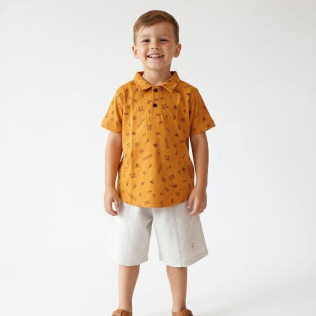 Conjunto gola polo desenhos