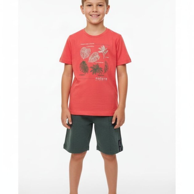 Conjunto vermelho folhas