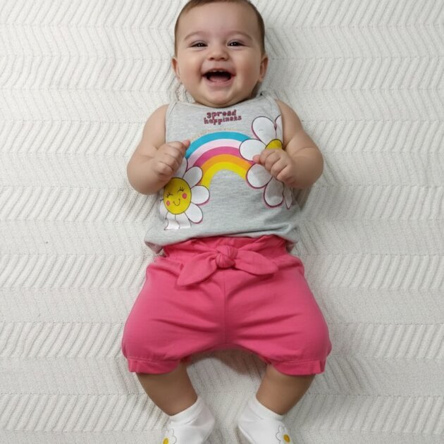 Conjunto flor arco íris