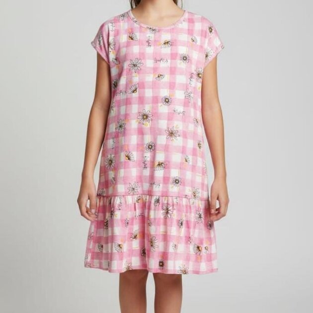 Vestido Xadrez Flores