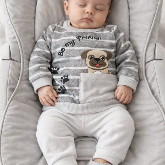 Blusa Bebê cachorrinho listrada